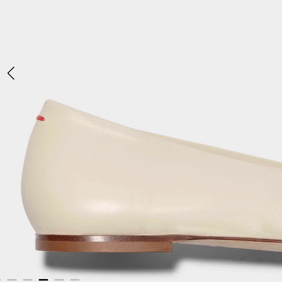 AEYDA Ida Cream Italian Lambskin Leather Ballet Flats Ballerina Square Toe - Picture 8 of 13